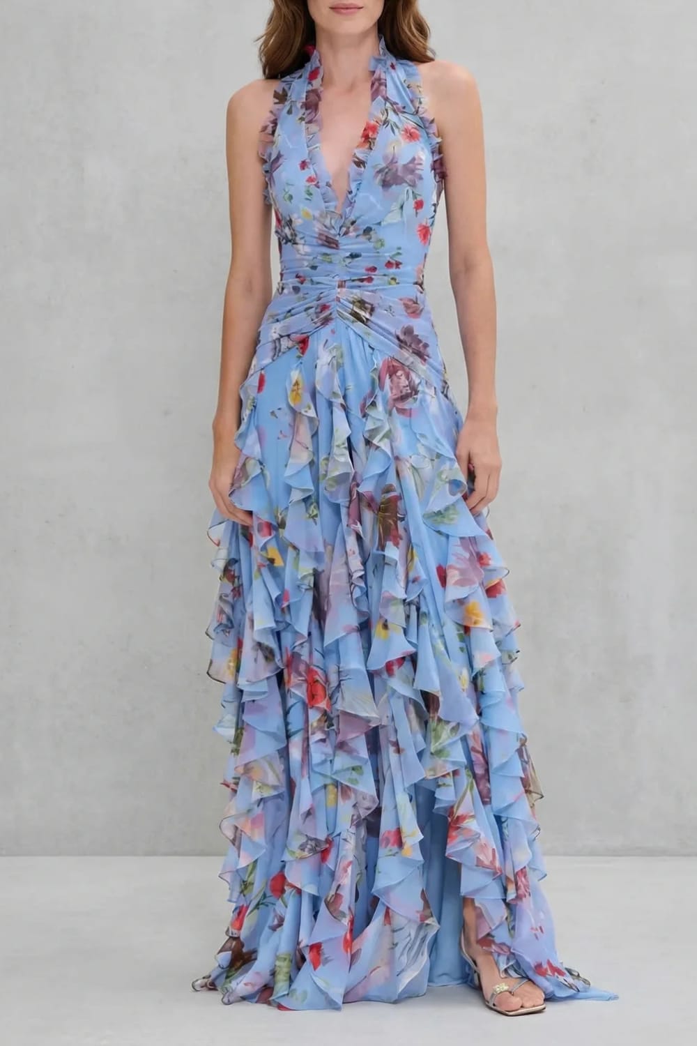 Tiana Floral Ruffle Maxi Dress