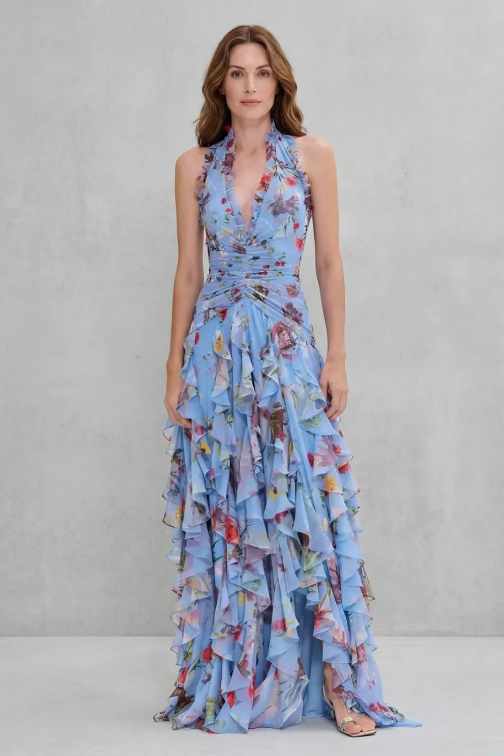 Tiana Floral Ruffle Maxi Dress