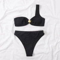 Gaia Textured One Shoulder Bikini