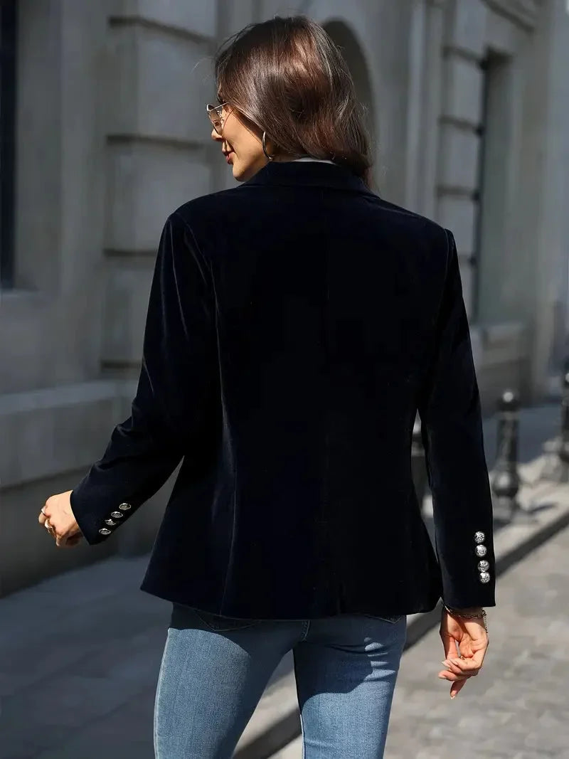 Alma Fitted Velvet Blazer_2