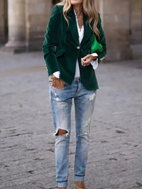Alma Fitted Velvet Blazer