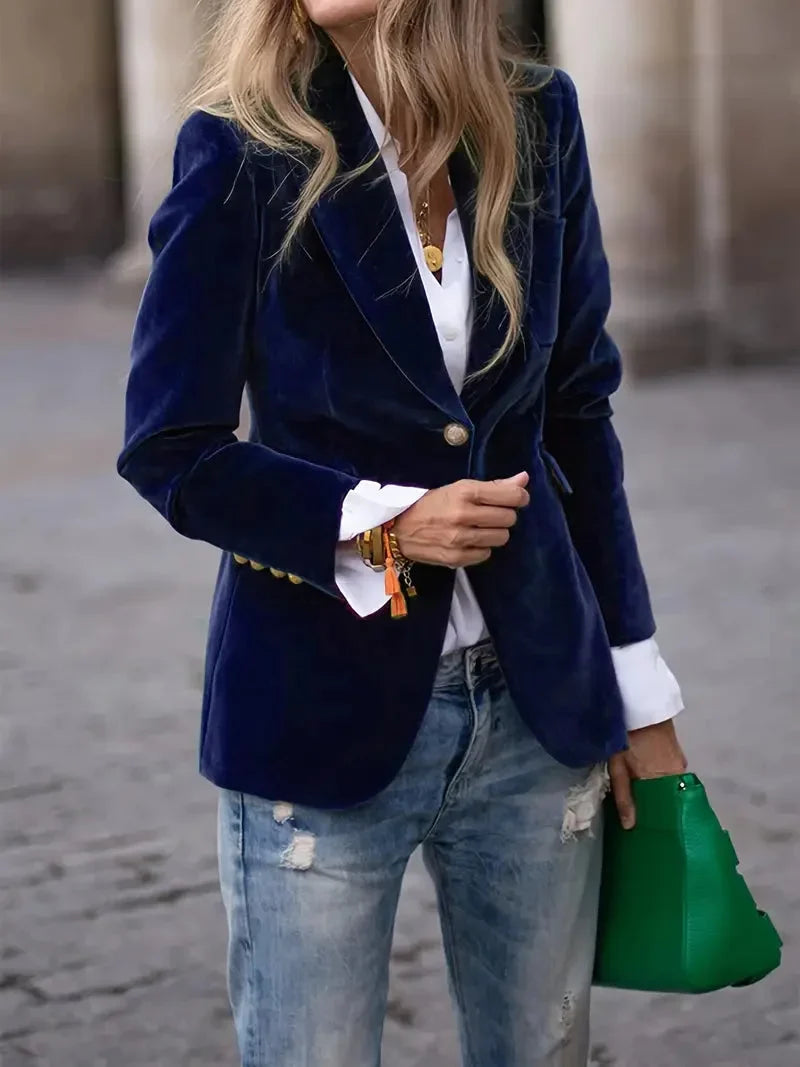 Alma Fitted Velvet Blazer_6