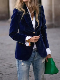 Alma Fitted Velvet Blazer