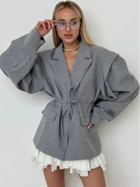Camellia Lace Up Structured Blazer