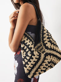 Rosa Crochet Woven Shoulder Bag