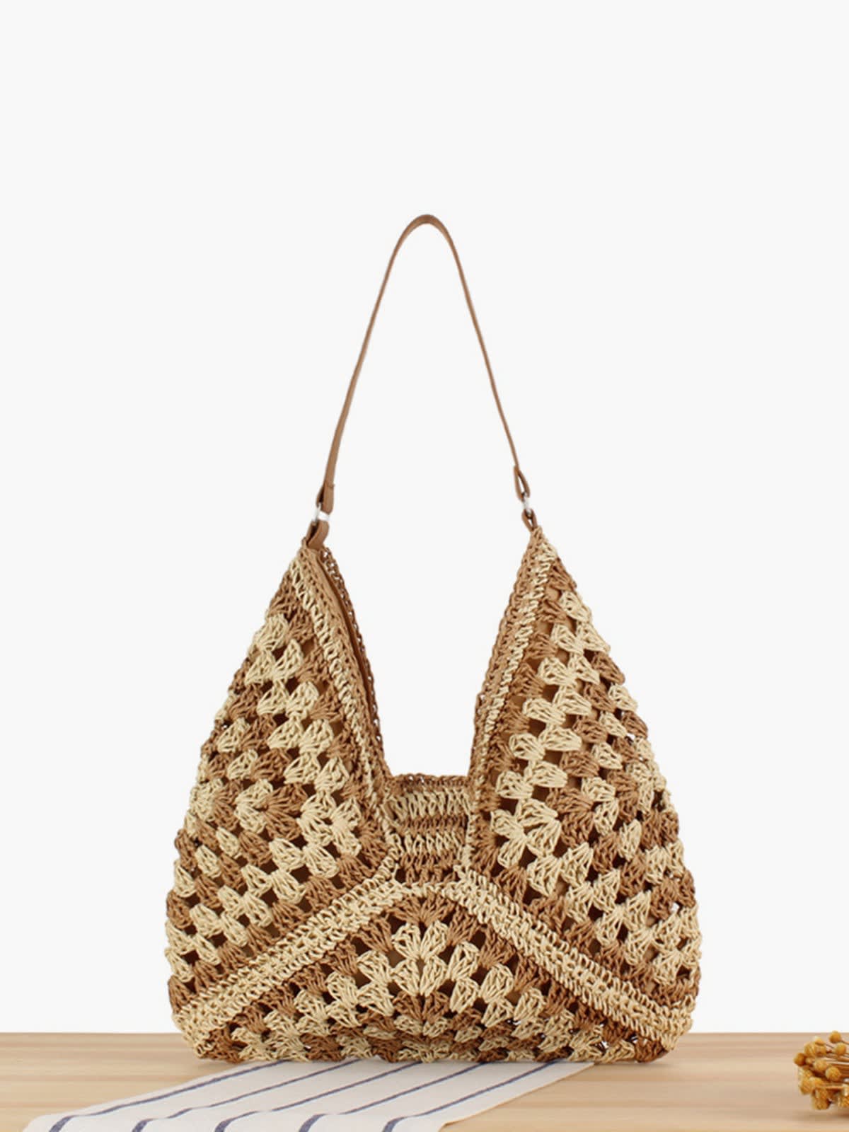 Rosa Crochet Woven Shoulder Bag_5