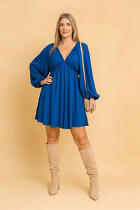 Isadora Pemberton Puff Sleeve V-Neck Flowy Summer Dress