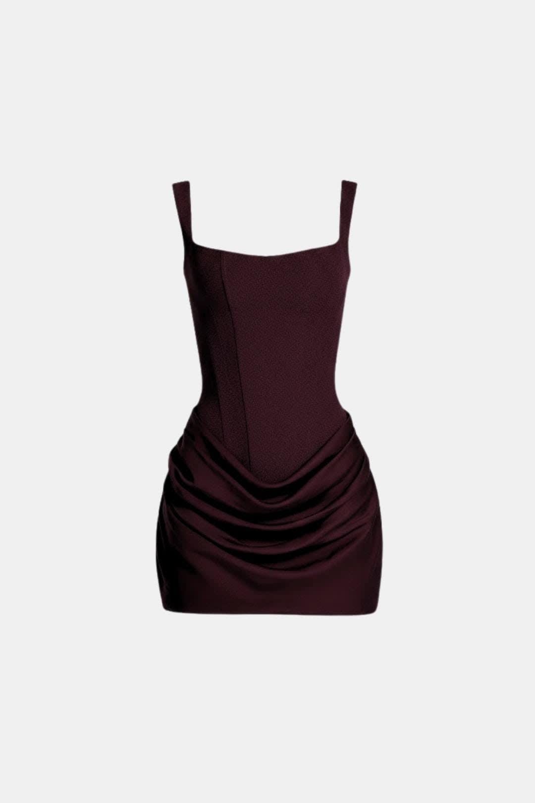 Antoinette Corset Draped Party Mini Dress_12