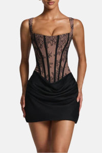 Antoinette Corset Draped Party Mini Dress