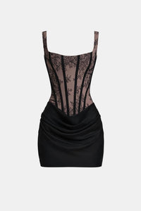 Antoinette Corset Draped Party Mini Dress