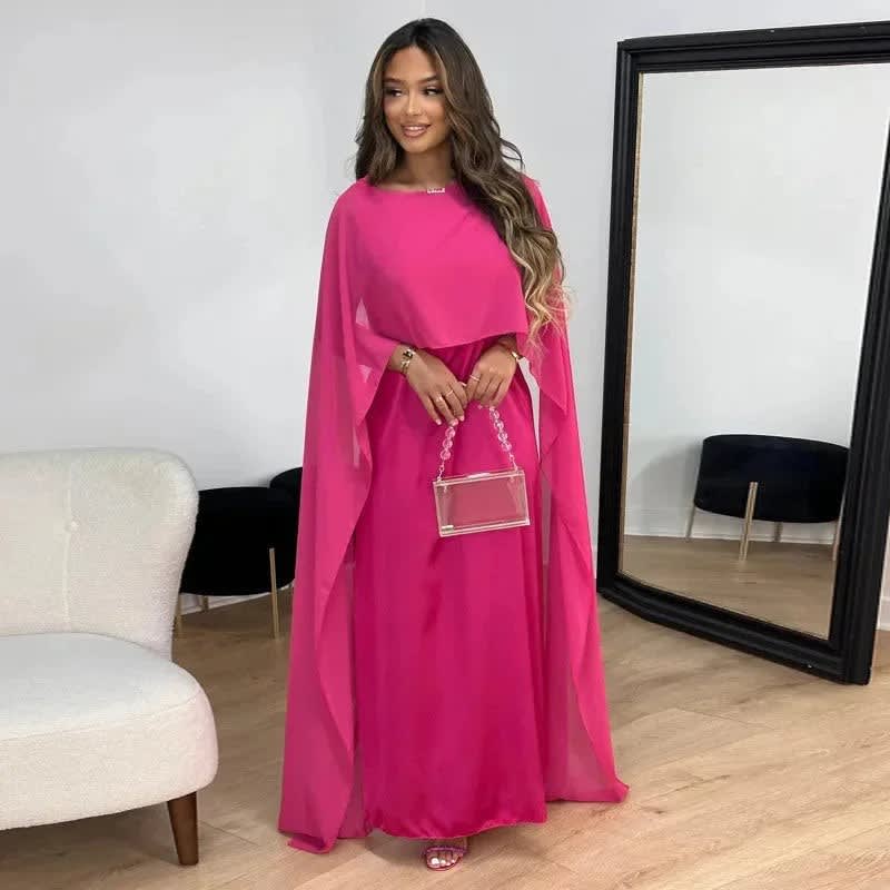 Helena Wedding Guest Maxi Dress with Cape