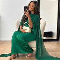 Helena Wedding Guest Maxi Dress with Cape