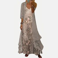Iselin Embroidered Floral Two Piece Maxi Dress Set