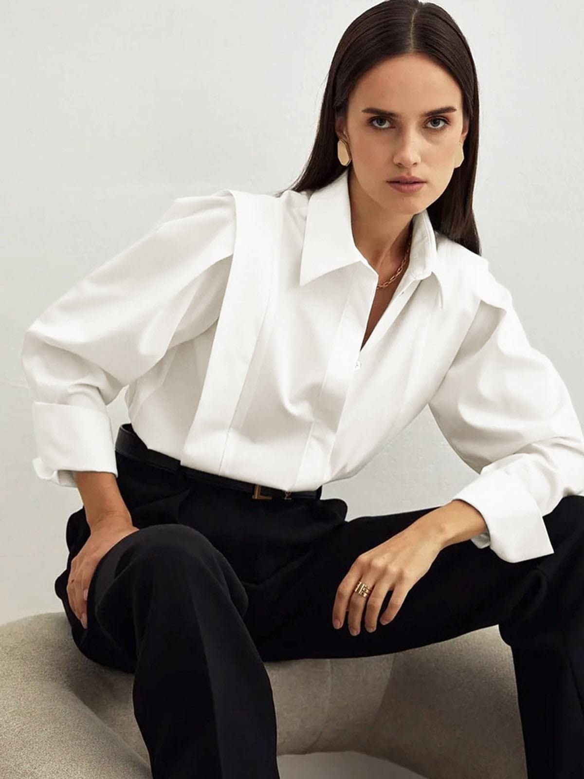 Camryn Oversized Cotton Button Down Shirt