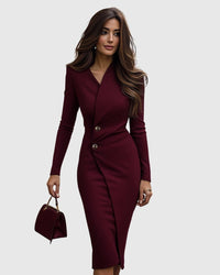 Louise Button Front Blazer Cocktail Midi Dress