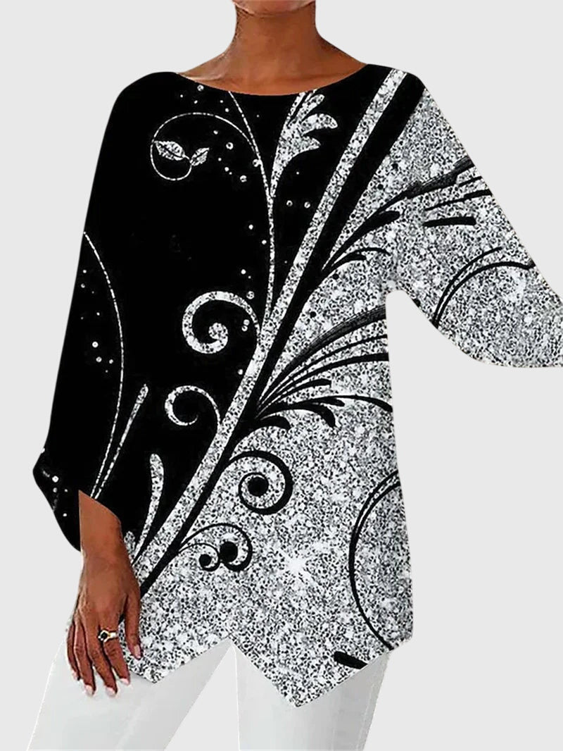 Elaina Printed Crew Neck Top_6