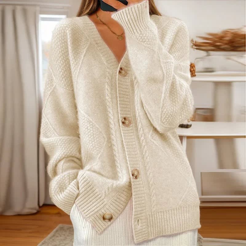 Rosalba Cable Knit Button Front Cardigan_4