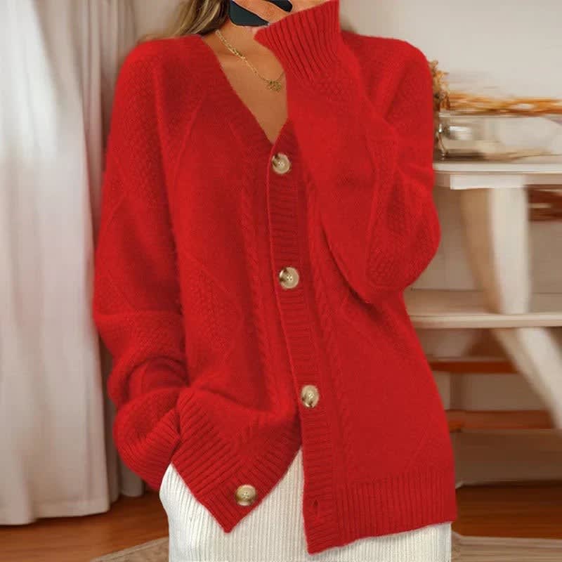 Rosalba Cable Knit Button Front Cardigan
