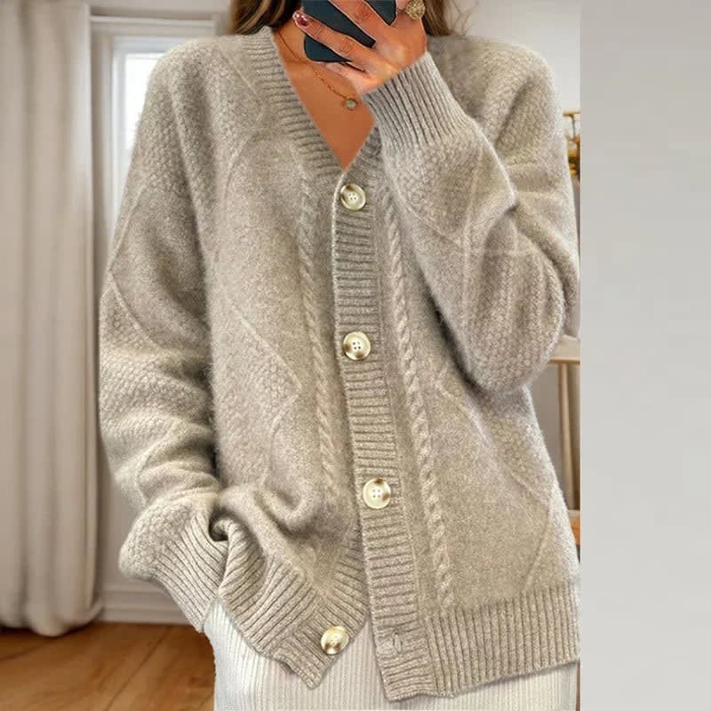 Rosalba Cable Knit Button Front Cardigan