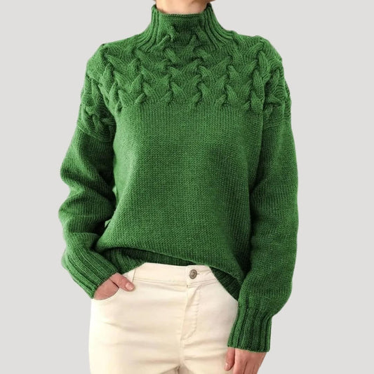 Nyree Cable Knit High Neck Sweater_1