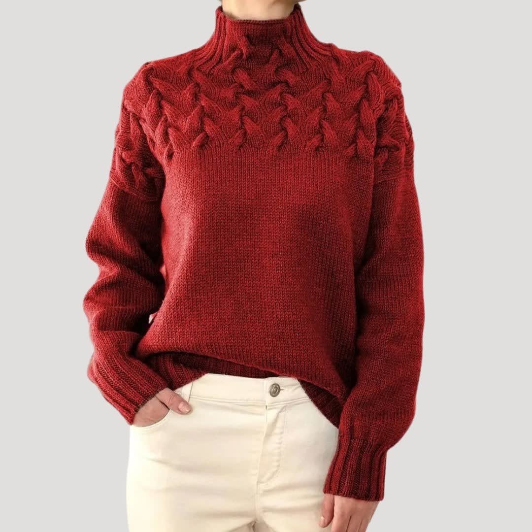 Nyree Cable Knit High Neck Sweater_10