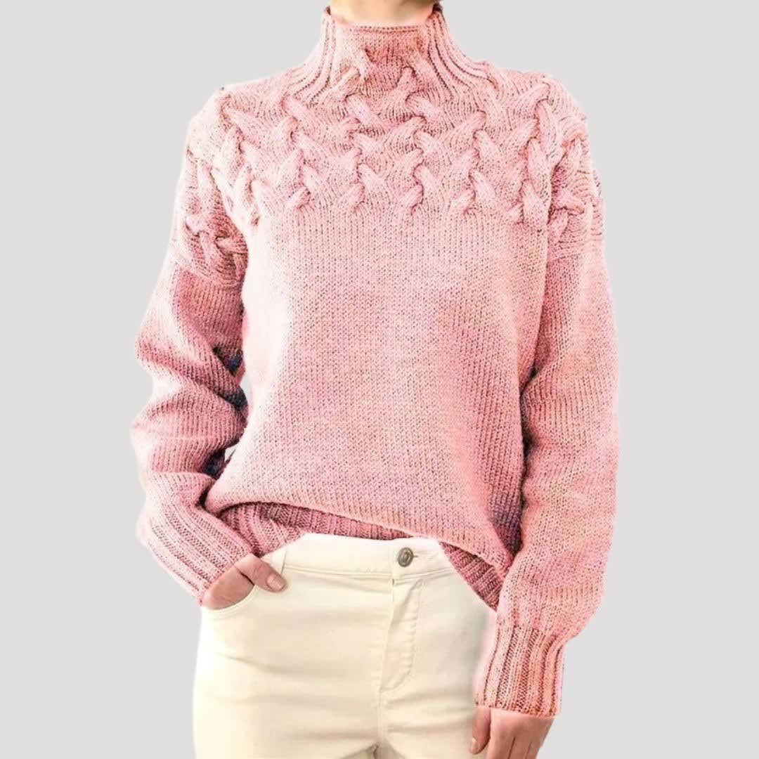 Nyree Cable Knit High Neck Sweater