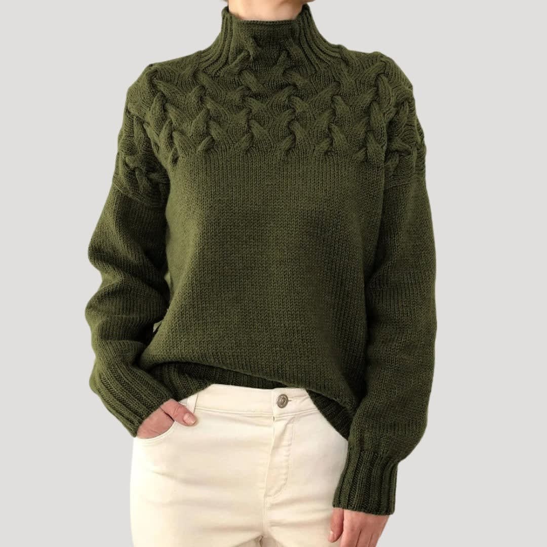 Nyree Cable Knit High Neck Sweater_9