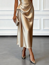 April Satin One Shoulder Midi Dress