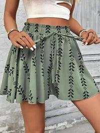 Theodora Pemberton Printed Pleated A-Line Skirt