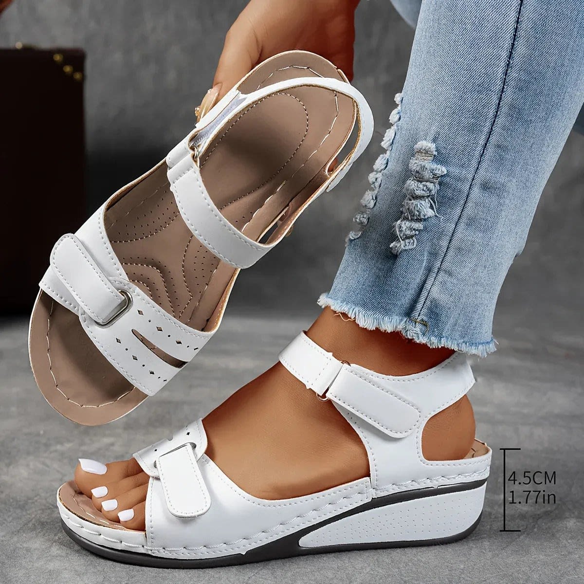 Gemma Double Strap Wedge Orthopedic Sandals_9