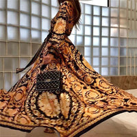 Gladys Baroque Print Wrap Maxi Dress