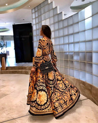 Gladys Baroque Print Wrap Maxi Dress