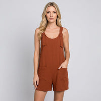 Ruby Wide Strap Relaxed Summer Playsuit With Pockets