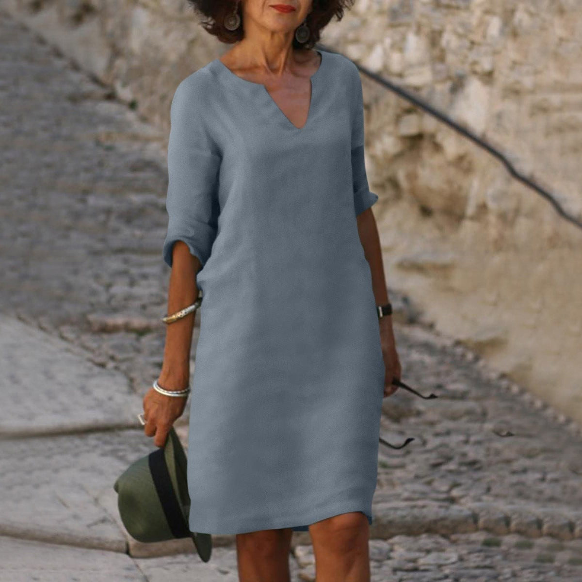 Amaris V-Neck Tummy Control Shift Dress
