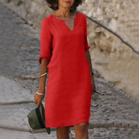 Amaris V-Neck Tummy Control Shift Dress