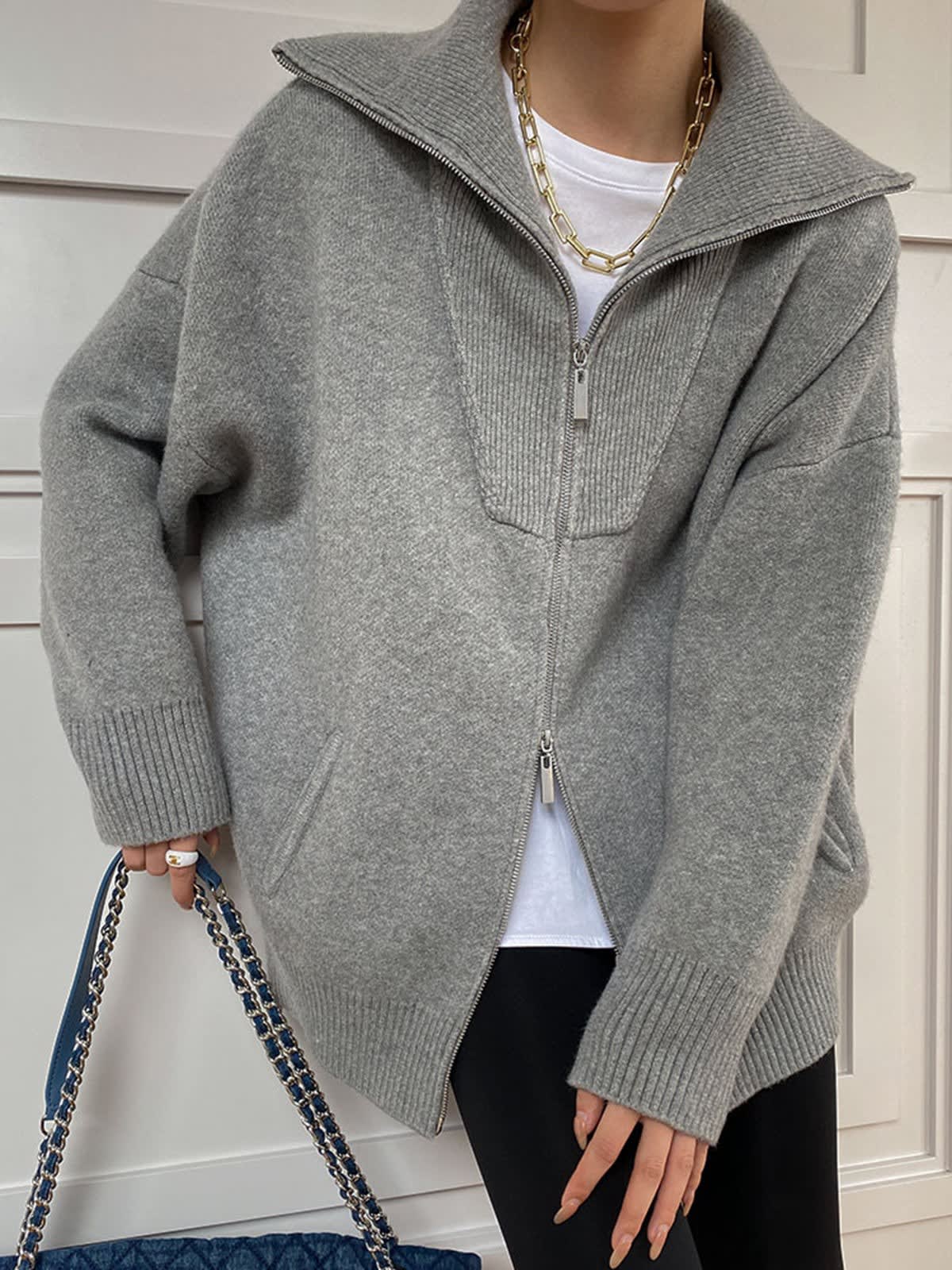 Marama Oversized Knit Zip Cardigan