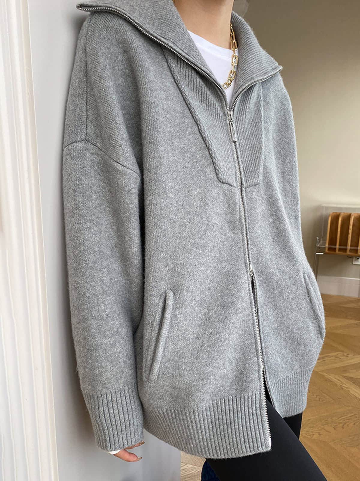 Marama Oversized Knit Zip Cardigan_3