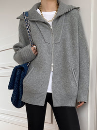 Marama Oversized Knit Zip Cardigan