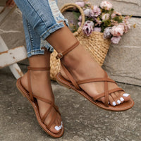Della Strappy Zip Back Roman Sandals