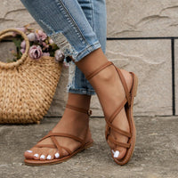 Della Strappy Zip Back Roman Sandals