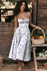 Oriane Corset Waist Midi Dress