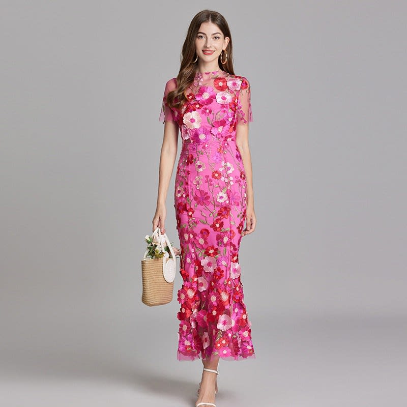 Catriona Floral Embroidered Maxi Dress
