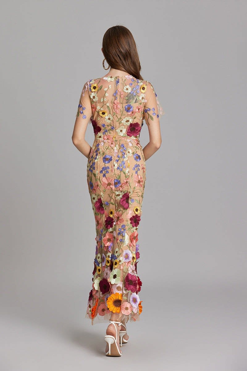Catriona Floral Embroidered Maxi Dress