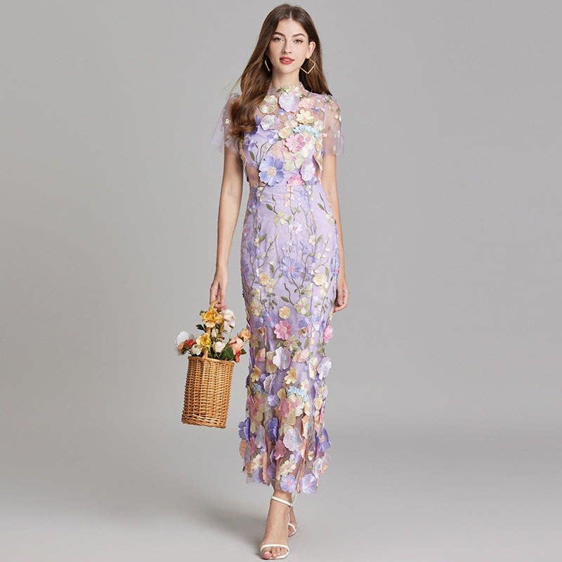 Catriona Floral Embroidered Maxi Dress