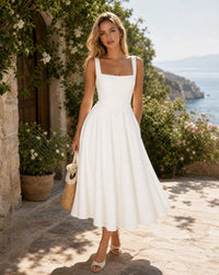 Iona Square Neck Cocktail Midi Dress