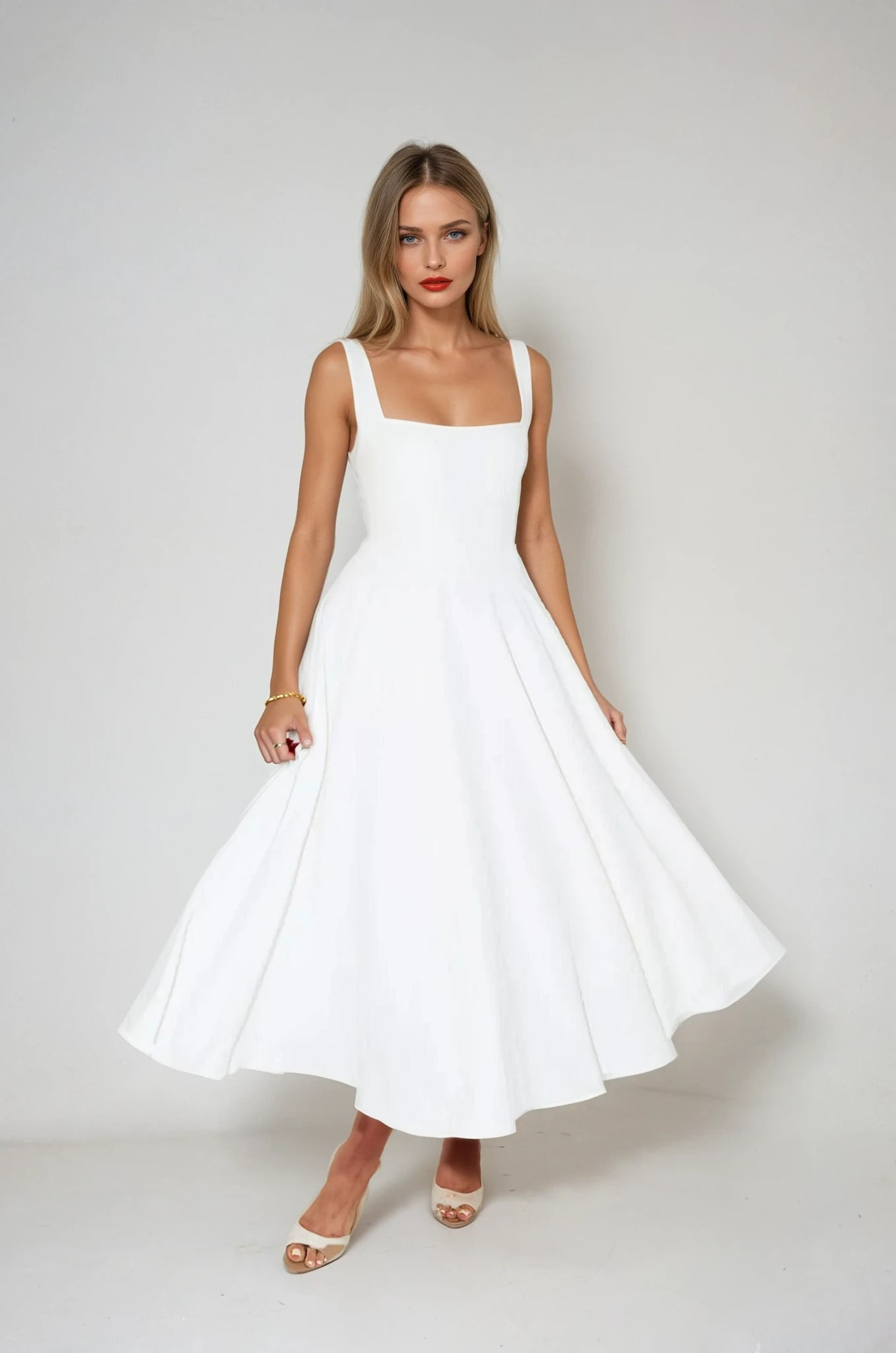 Iona Square Neck Cocktail Midi Dress_3