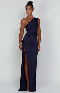 Eloise Ashford Satin One Shoulder Wedding Guest Maxi Dress