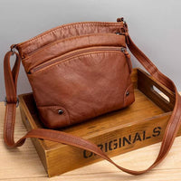 Carol Leather Multi Pocket Shoulder Bag