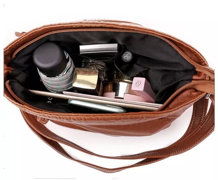 Carol Leather Multi Pocket Shoulder Bag