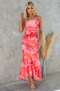 Etta Floral Wedding Guest One-Shoulder Mermaid Maxi Dress